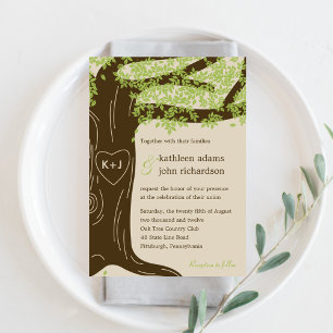 Invitación a la boda de roble