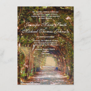 Invitación a la boda de roble