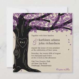 Invitación a la boda de roble
