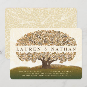 Invitación a la boda de roble de otoño