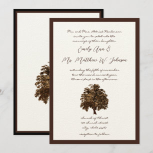 Invitación a la boda de roble marrón