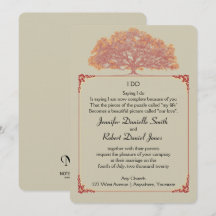 Invitación a la boda de roble otoñal