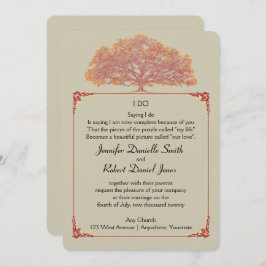 Invitación a la boda de roble otoñal