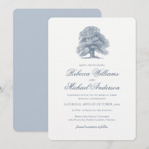 Invitación a la boda de roble vintage