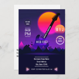 Invitación a la boda de rock y Roll
