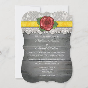 Invitación a la boda de Rosa de Madera Rústica y G