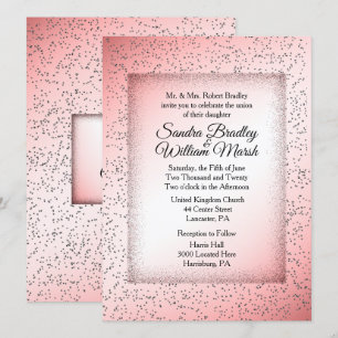 Invitación a la boda de Rosa Dusty Purpurina