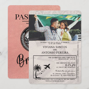 Invitación a la boda de Rosa Gold en Brasil