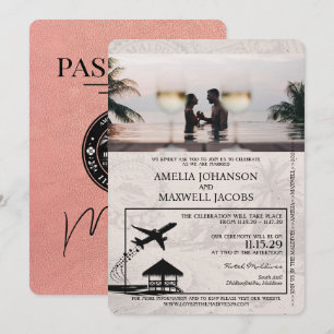 Invitación a la boda de Rosa Gold Maldives