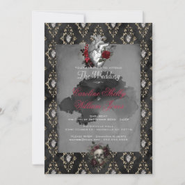 Invitación a la boda de Rosa negro con anatomía gó