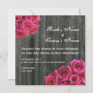 Invitación a la boda de Rosa rosado caliente y mad