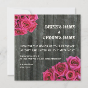 Invitación a la boda de Rosa y madera de pino cali