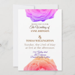 Invitación a la boda de rosas