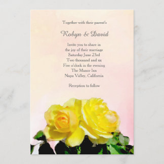 Invitación a la boda de rosas amarillas