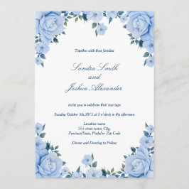 Invitación a la boda de Rosas azules