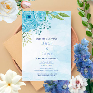 Invitación a la boda de Rosas azules de bonito