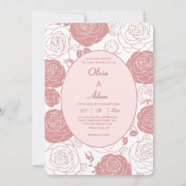 Invitación a la boda de rosas blancas