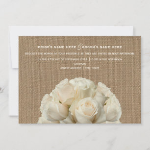 Invitación a la boda de rosas blancas inspiradas e