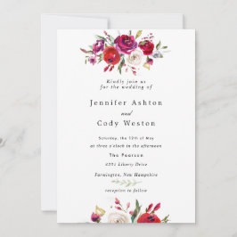 Invitación a la boda de Rosas de color de agua de 
