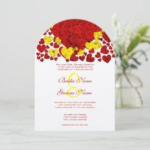 Invitación a la boda de Rosas de corazón amarillo