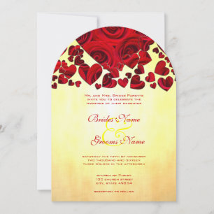 Invitación a la boda de Rosas de corazón amarillo