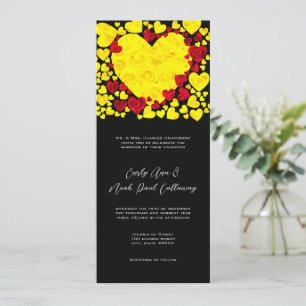 Invitación a la boda de Rosas de corazón amarillo