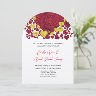 Invitación a la boda de Rosas de corazón amarillo