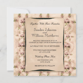 Invitación a la boda de Rosas de época