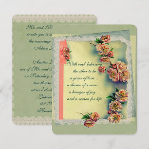 Invitación a la boda de Rosas de época