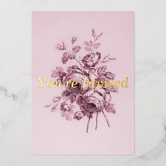 Invitación a la boda de Rosas de época