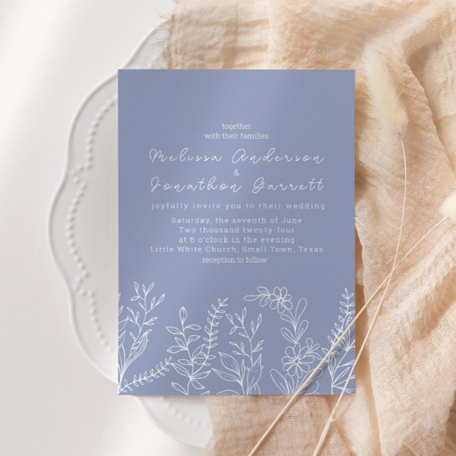 Invitación a la boda de Rosas de Flores Periwinkle (Subido por el creador)