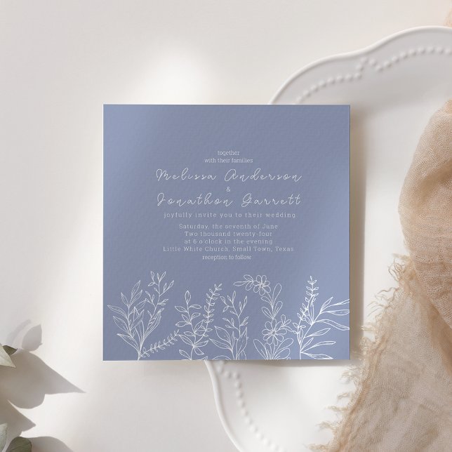 Invitación a la boda de Rosas de Flores Periwinkle (Subido por el creador)