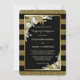 Invitación a la boda de Rosas de la banda de oro d