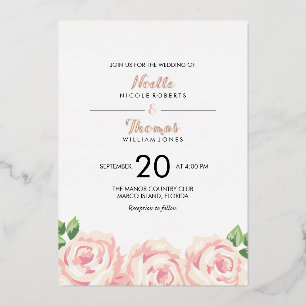 Invitación a la boda de Rosas de la época