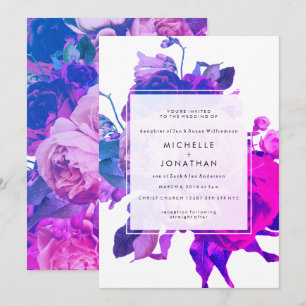 Invitación a la boda de Rosas de Miami modernos