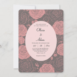Invitación a la boda de Rosas grises