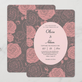 Invitación a la boda de Rosas grises