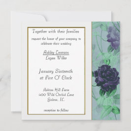 Invitación a la boda de rosas moradas