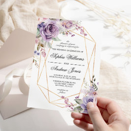 Invitación a la boda de Rosas morados y Rubor
