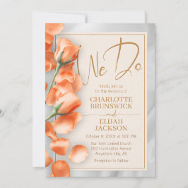 Invitación a la boda de Rosas naranjas