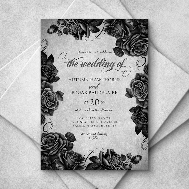 Invitación a la boda de Rosas negros (Subido por el creador)