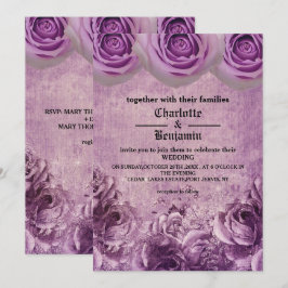 Invitación a la boda de Rosas púrpura gótica