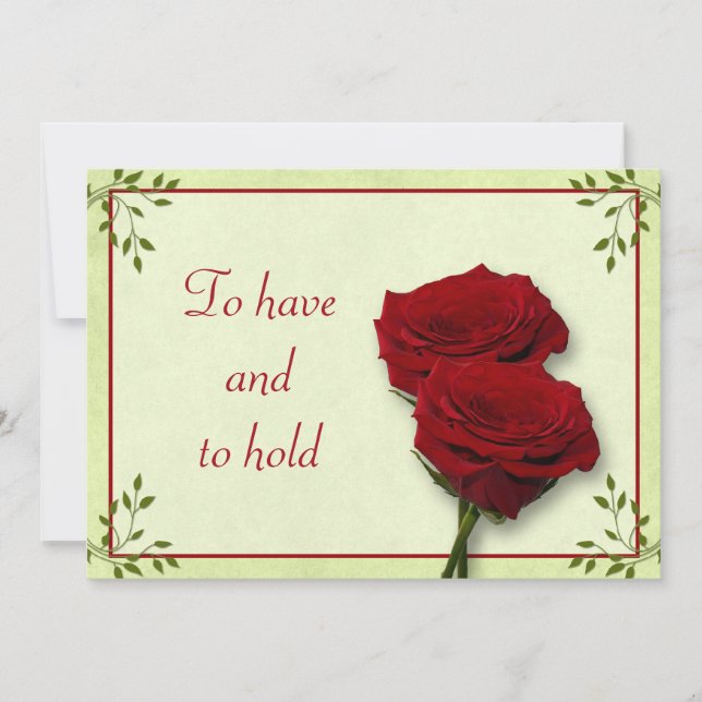 Invitación a la boda de Rosas Rojas (Anverso)