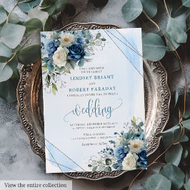 Invitación a la boda de Rosas románticos de plata