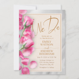 Invitación a la boda de rosas rosadas