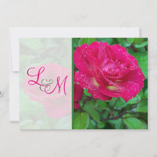Invitación a la boda de rosas rosadas y amarillas