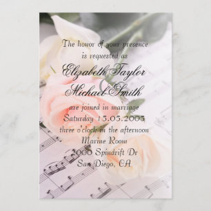 Invitación a la boda de Rosas rosados bodas de mús