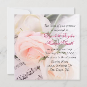 Invitación a la boda de Rosas rosados bodas de mús