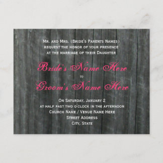 Invitación a la boda de Rosas rosados calientes y