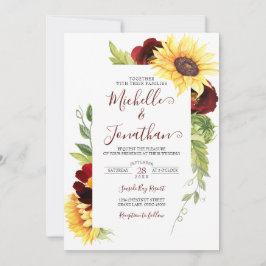 Invitación a la boda de Rosas y girasoles de Borgo
